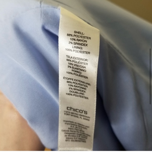 Chico’s 3 Jacket Womens Smooth Plush Fleece Coat Light Blue Open Front XL - Picture 8 of 8